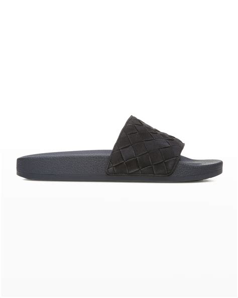 versace slip heren|Versace men's suede slippers.